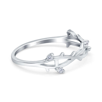 Vintage Style Wedding Engagement Anniversary Ring Band Round Simulated Cubic Zirconia 925 Sterling Silver